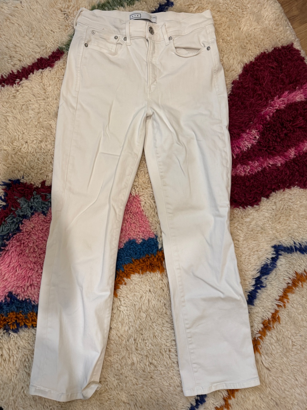 AYR White Ankle Cropped Jeans 30L